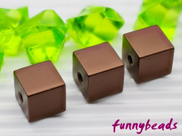 Aluminiumwürfel braun 8 mm