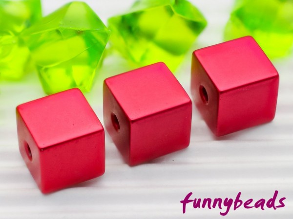 Aluminiumwürfel rot 8 mm