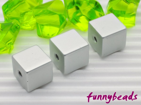 Aluminiumwürfel silbergrau 8 mm